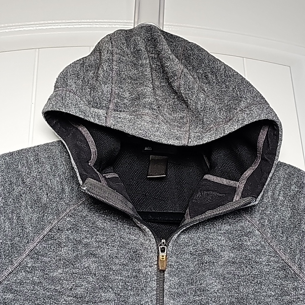REI XS/S fleece zip up, charcoal grey/black - Picture 3 of 16
